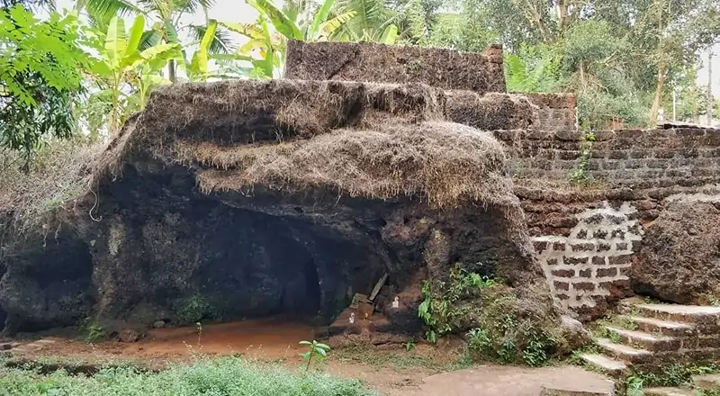 Rivona Caves situated below the Buddha Statue in Sanguem South Goa